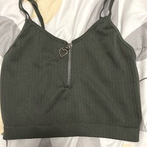 Dark green tank top (cropped)